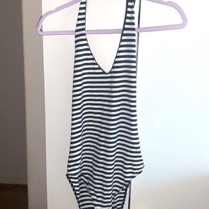 HOLLISTER STRIPE HALTER BODYSUIT
